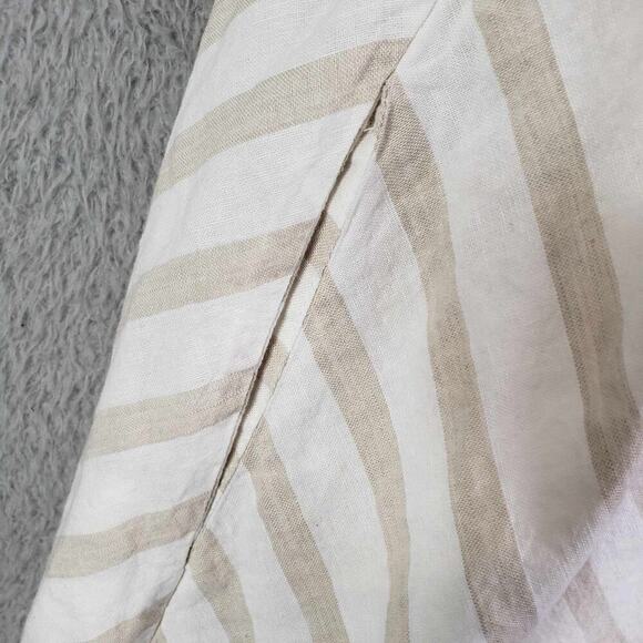 Liz Claiborne Shift Dress Linen Chevron Beige Stripe Sleeveless Womens Plus 3X - Picture 6 of 11